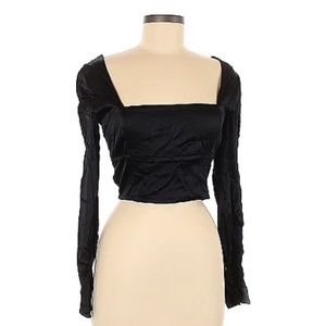 Zara Short Sleeve Blouse with Open Back L